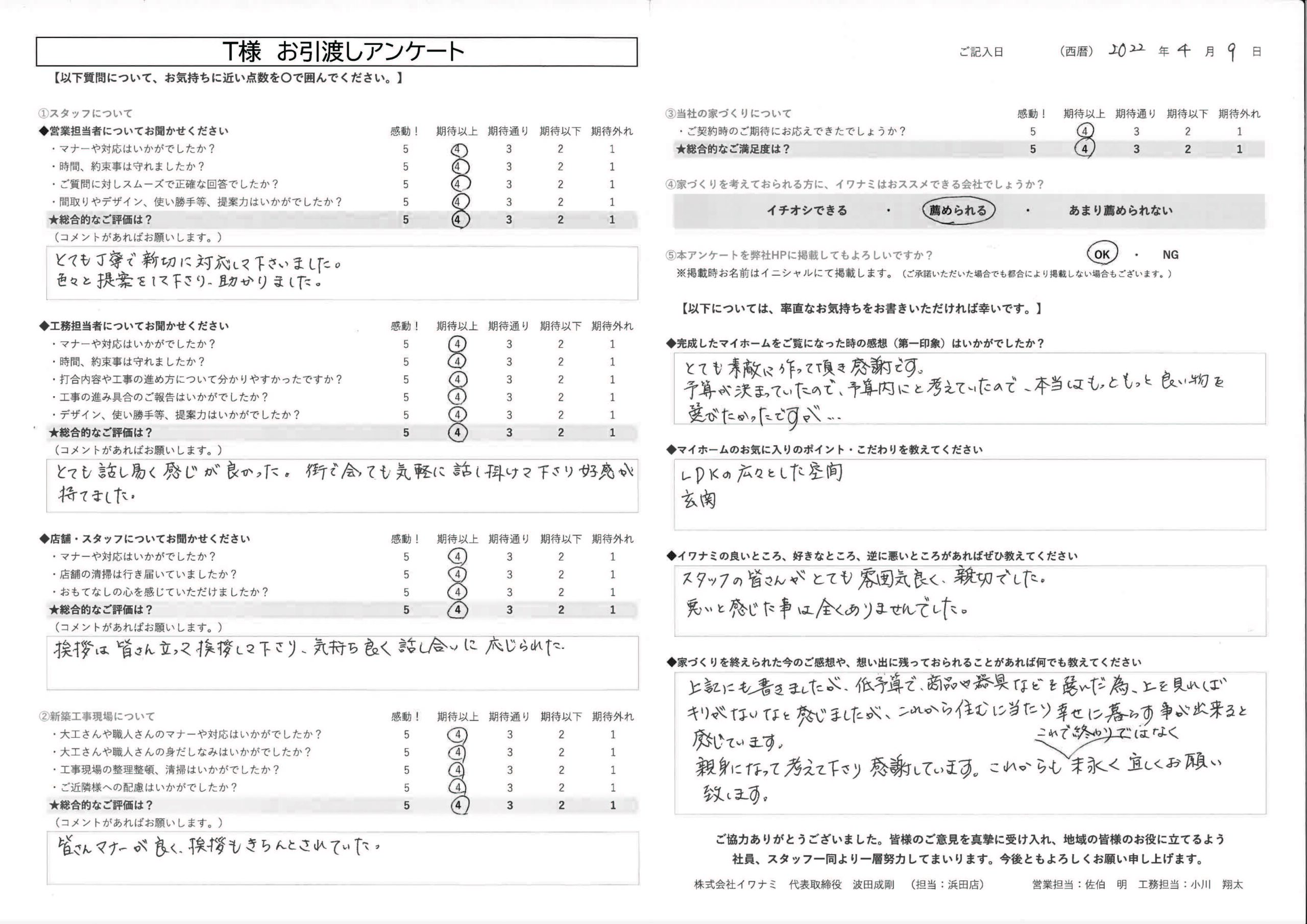 これから住むに当たり幸せに暮らすことが出来ると感じています